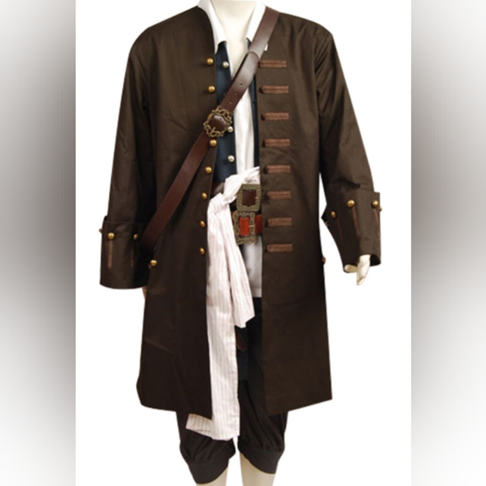 Cossky Pirates Of The Caribbean Jack Sparrow Costume Set Cosplay Costume Medium